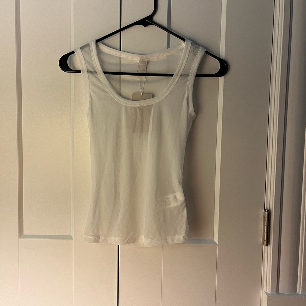Sheer White Tank Top